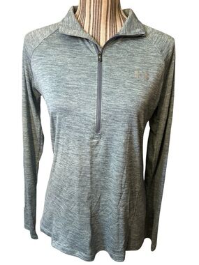 Under Armour Pullover Medium Tech Twist Heathered Sage Green 1/2 Zip Performance